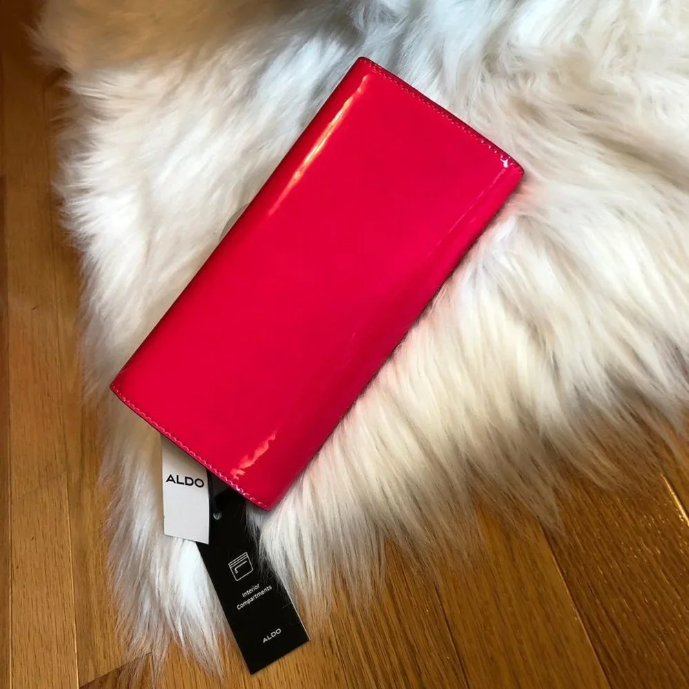 Aldo Shiny Bright Pink Clutch